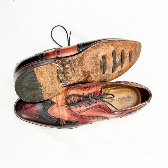 Johnston & Murphy Mens Leather Oxford Wingtip Dress Loafer Shoe 15 2454 Size 9.5 main image 6